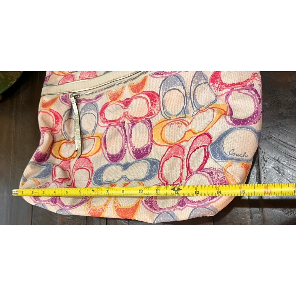Coach Poppy Dream C Tote Multicolor with Gold Metallic Leather Trim Y2K - Picture 16 of 16